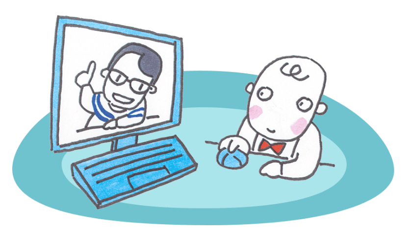 家族とチューターが笑顔でYEAH MATH!を利用している様子