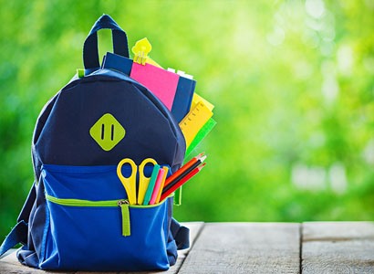 算数の勉強道具とリュックサック