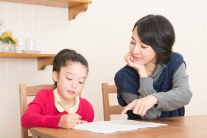 算数が苦手な子とママの勉強風景